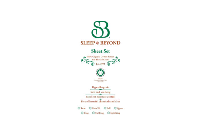 Sleep & Beyond 100% Organic Cotton Sheet Set - Image 3