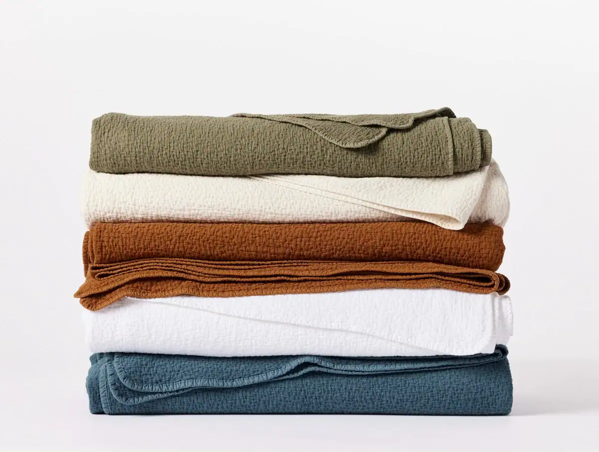 Coyuchi Cascade Organic Matelasse Blanket - Image 4
