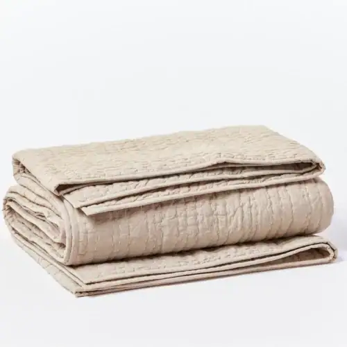 Coyuchi Channel Handstitched Organic Quilt